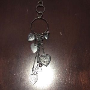 Express long necklace with heart charms